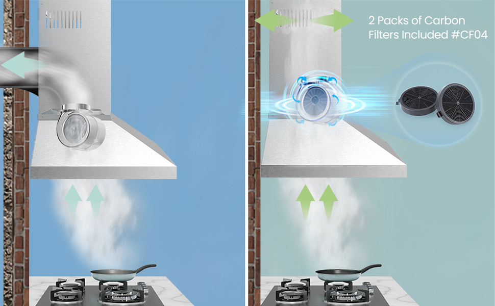 COMFEE' 60 cm Chimney Cooker Hoods Class A+ Stainless Steel Extractor