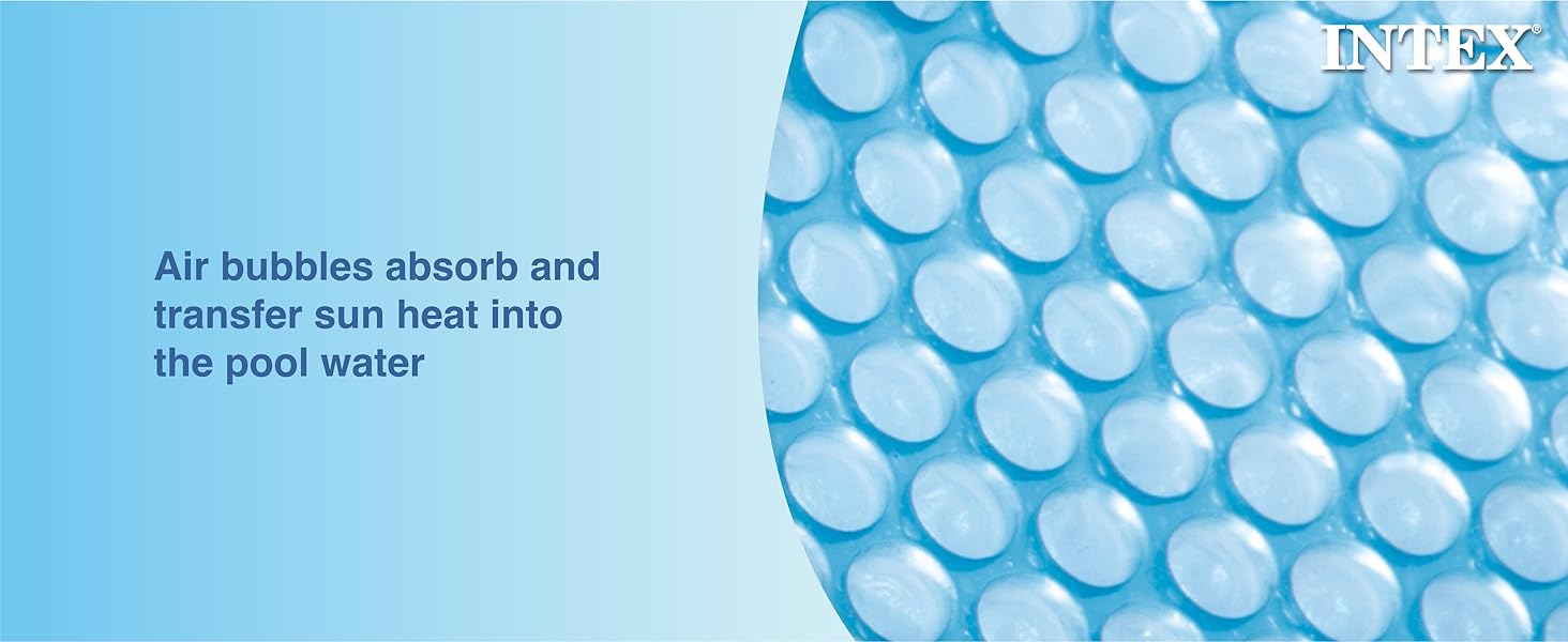 Air bubbles absorb and transfer sun heat into the pool water