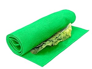 Eurow Microfiber Lettuce Wrap Towels, Terry Weave, Green, 2 Pack