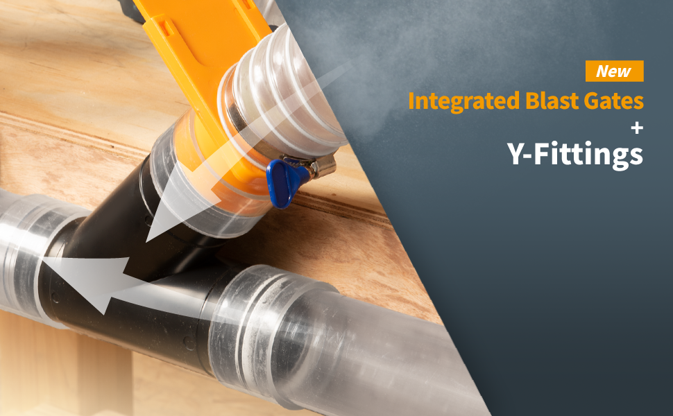 POWERTEC 70316 4Inch Dust Collection Fittings Kit w/Connectors, Blast