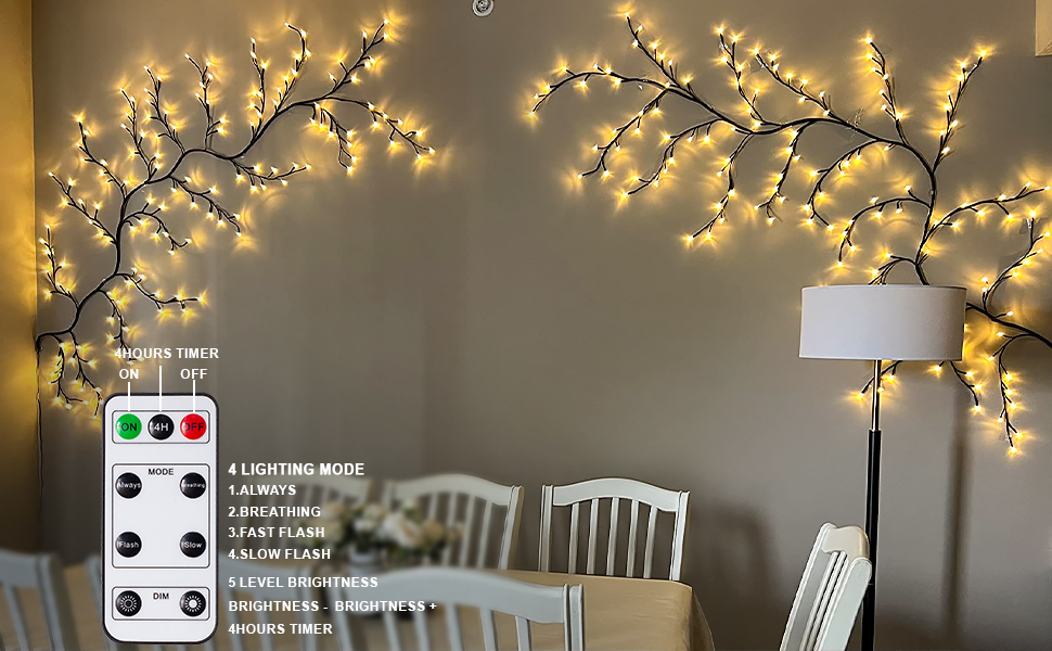 SZMiNiLED 2Pack Enchanted Willow Vine Lights with Remote