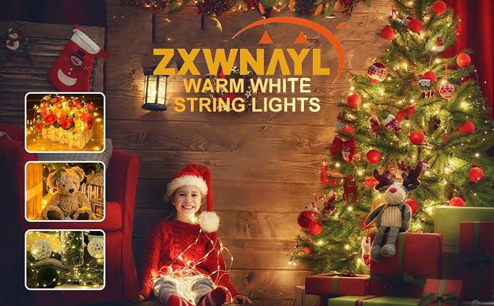 ZXWNAYL LED Copper String Fairy Lights 1 Pack Mini Battery