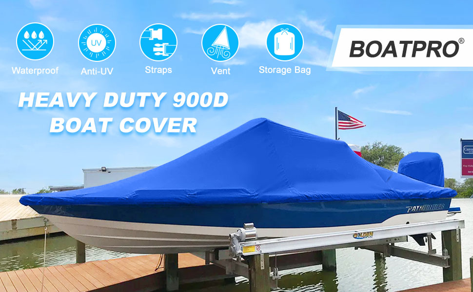 BOATPRO Waterproof Center Console Boat Cover 1719ft, Heavy
