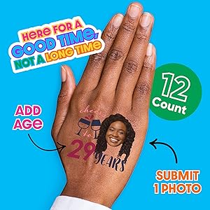 Birthday Party Custom Photo Tattoo