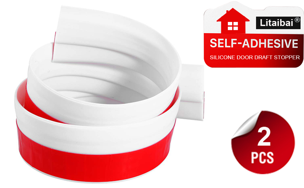 2 Pack Door Draft Stopper for Large Gap, 3 1/4" W Widened