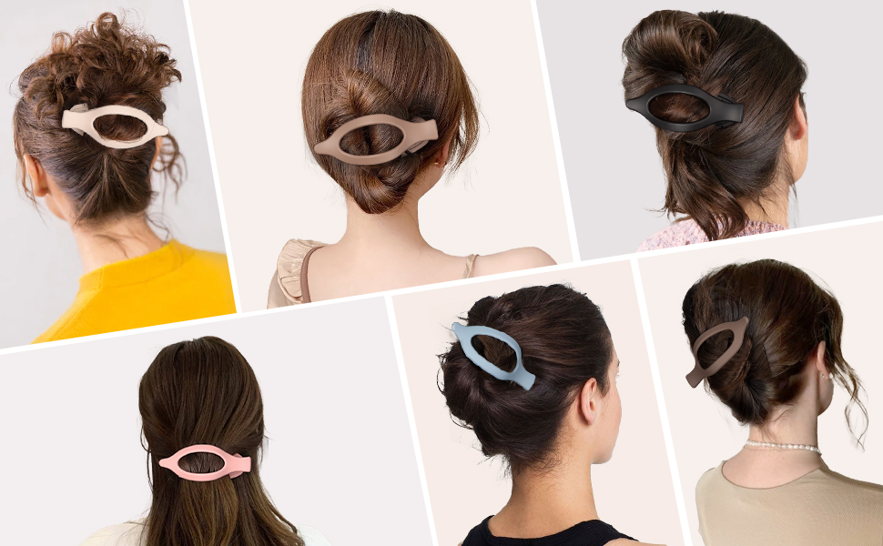 8 Pcs Flat Hair Claw Clips for Women, Lay Down Claw Clips for Thick Thin Hair, Hair
