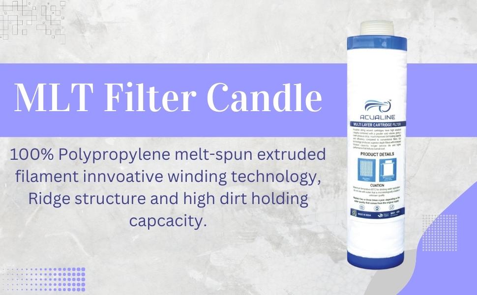 ACUALINE MLT Pre Filter Cartridge, 9 inch Candle Filter, RO Water