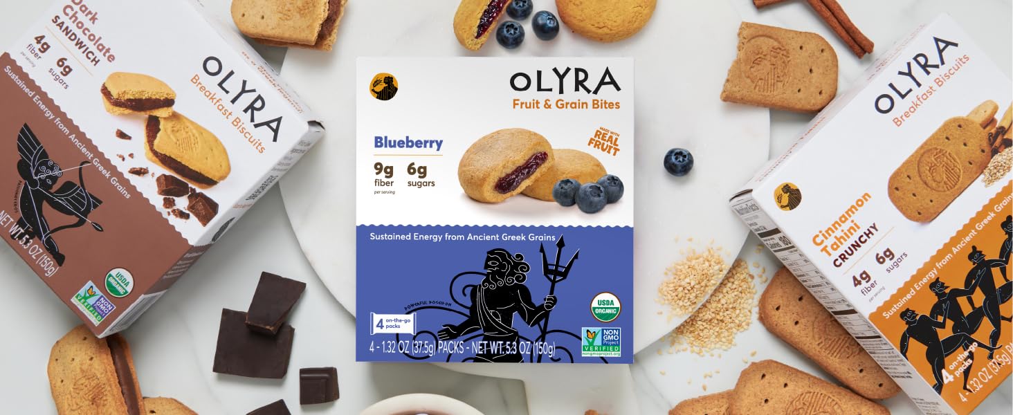 Blueberry breakfast cookies Olyra whole grain fruit bars