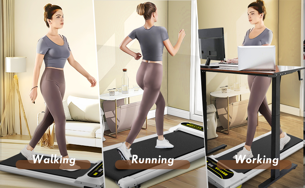 FANOFUN Walking Pad Treadmill Under Desk for Small Space Foldable