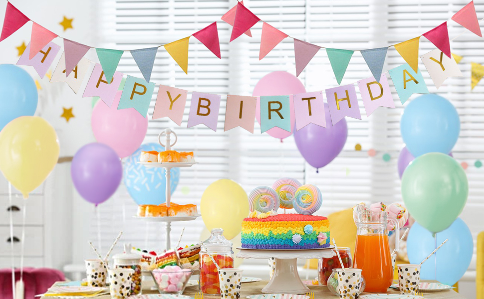 Guirlande de joyeux anniversaire, bannière de lin d'anniversaire, décor d' anniversaire, Anniversaire de guirlande, décoration de fête d'anniversaire  pour baby shower et adultes. : : Cuisine et Maison