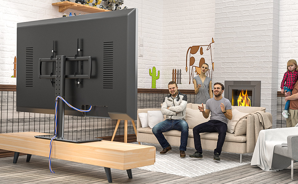 Universal Swivel TV Stand/Base Table Top Stand 40 to 86 inch TVs 110 Degree Swivel