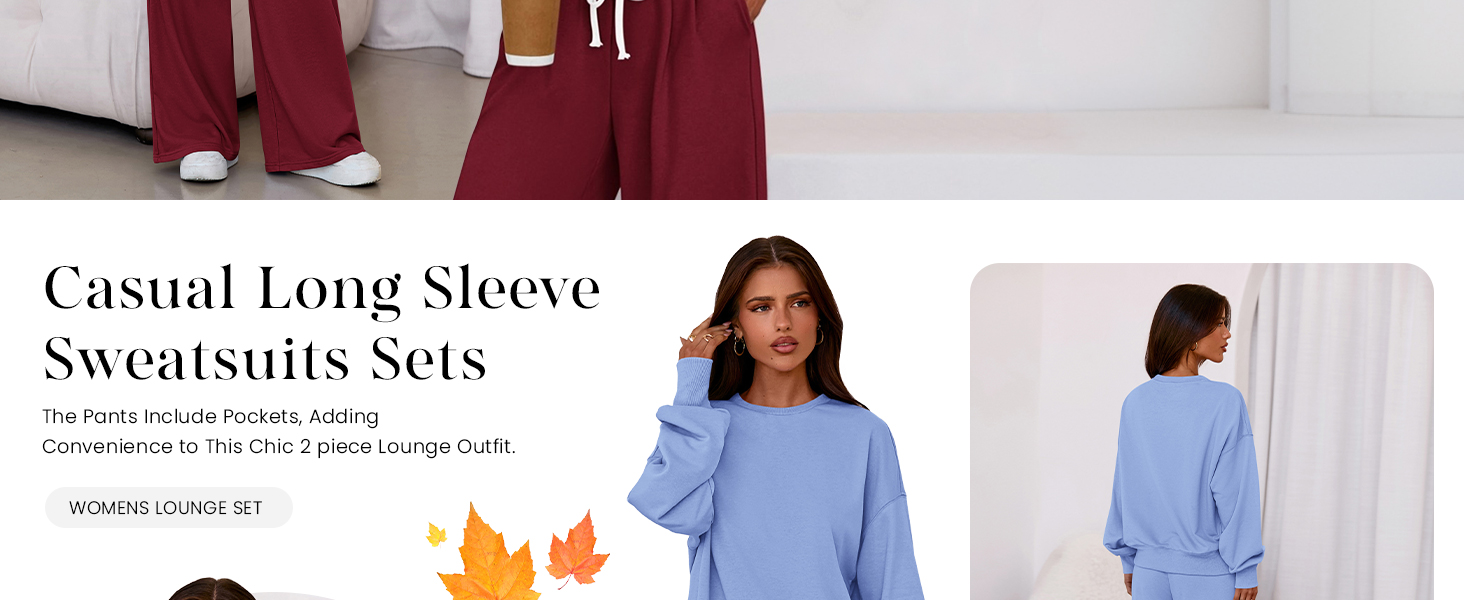 Sweatpant Sets For Women 2 Piece, Long Sleeve Tops For Woman, Sweat Suit Women