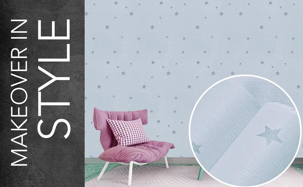 wall stickers, wallpaper, self adhesive, decals, DIY, pink stars, kids room, home decorative