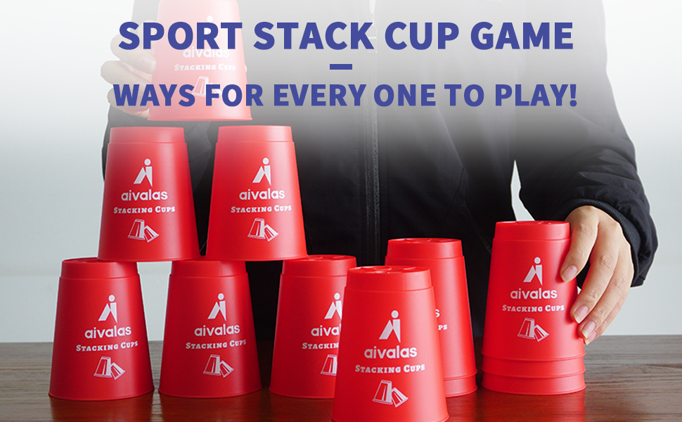 Aivalas Speed Stacking Cups, Quick Stack Cups Game with 12 PCS