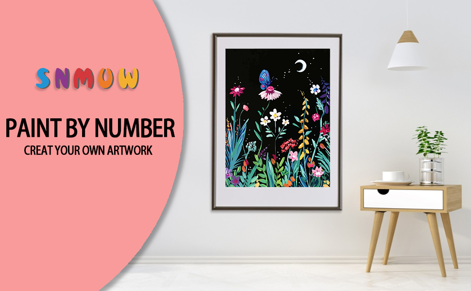 SNMUW DIY Paint by Number for Adults, Easy Paint by Numbers