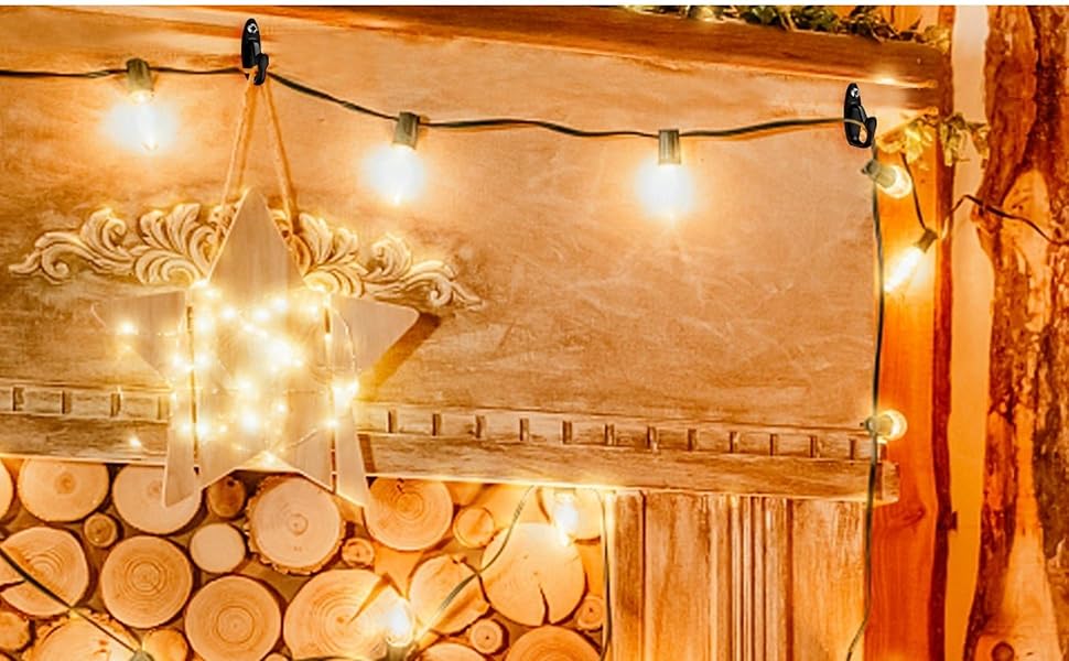 SELEWARE 30PCS Screw in Hooks for Hanging Outdoor String