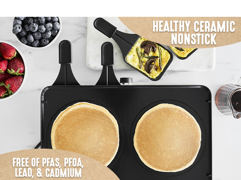 GreenLife Raclette Indoor Tabletop Grill, Healthy Ceramic
