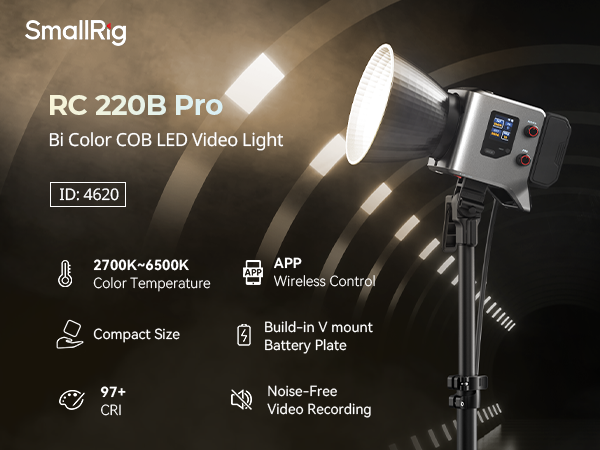 【Gothamwon】SmallRig RC220B LEDビデオライト SMALLRIG RC 220B Pro 220W COB Video Light, Bi-Colour Video