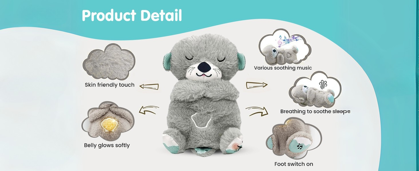 Breathing Teddy Otter Glowing Music