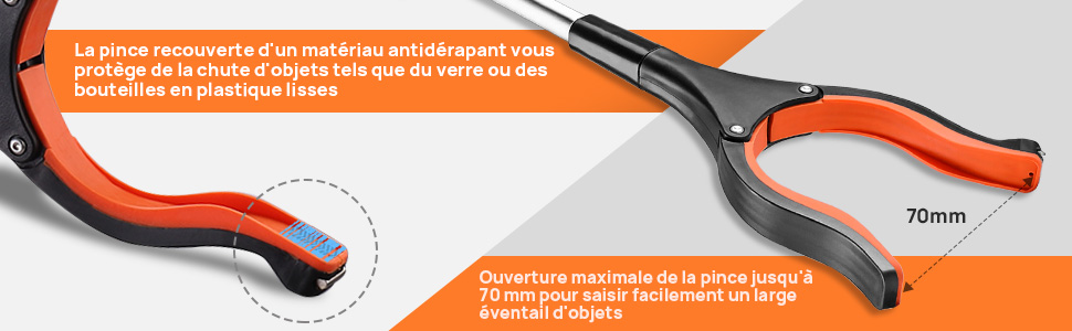 Outil De Ramassage, ENGiNDOT Pince De Préhension En Aluminium, Outil D’Aide Extension Pliable 180°, Tête Rotatif 90°, Pince Magnétique En Caoutchouc Pour Ramassage Des Déchets De Jardin-RG01 16 fr05
