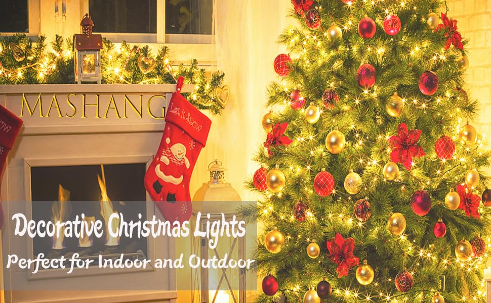 MASHANG Christmas Lights Battery String Lights 33FT 100