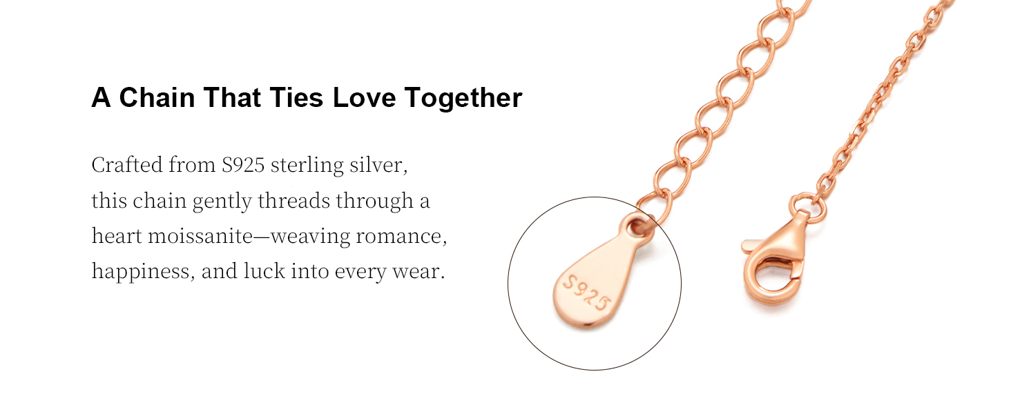 Rose Heart Moissanite Necklace