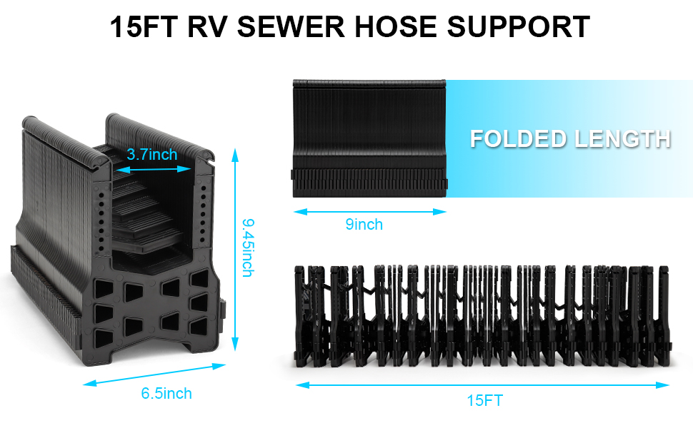 Risornda RV Sewer Hose Support 15FT, Height Adjustable RV