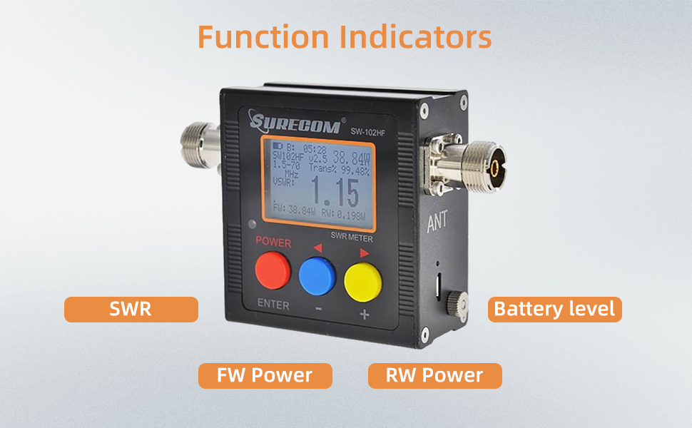 Amazon.com: Surecom SW-102HF 1.5-70MHz V.S.W.R & Power Meter