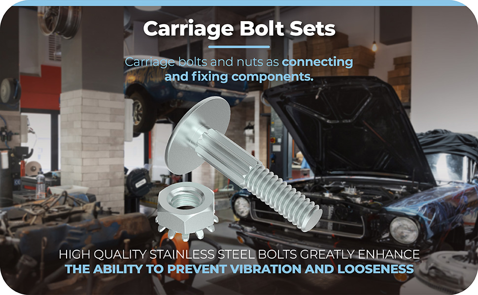 1 1/4" Carriage Bolts and Nuts Sets Replacement for Overhead Todco