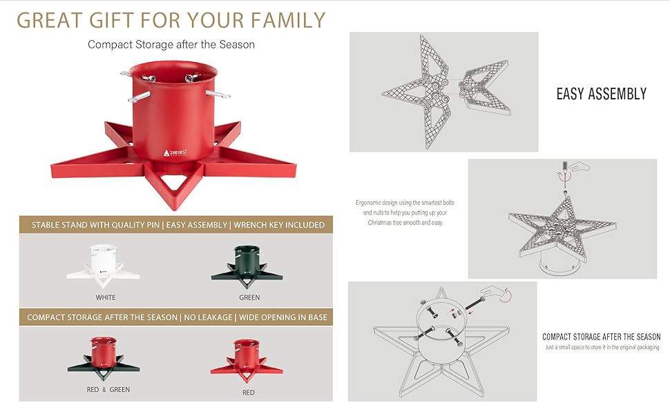 Christmas Tree Stand Base for Real Trees Up to 6ft Xmas
