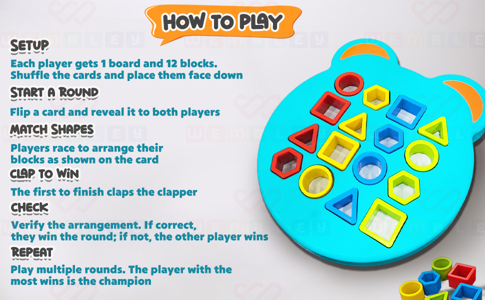 Wembley Shape Sorter Matching Board Game