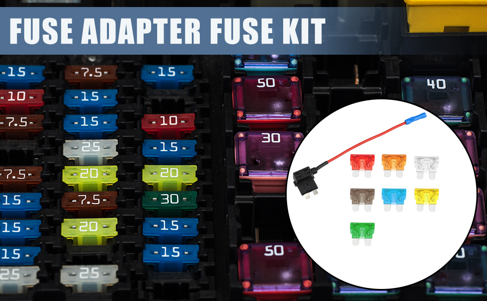 X AUTOHAUX 12V Standard Fuse Adapter Tap Fuse Kit with 2pcs
