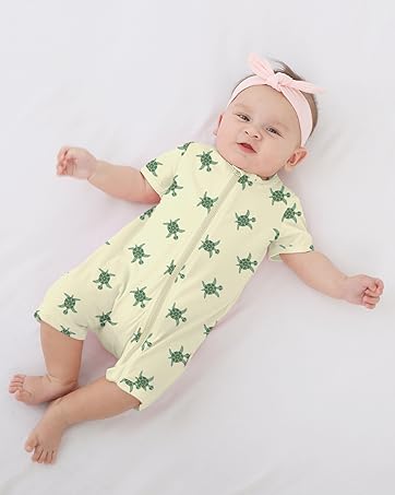 short sleeve baby bodysuits 2way zipper clothes