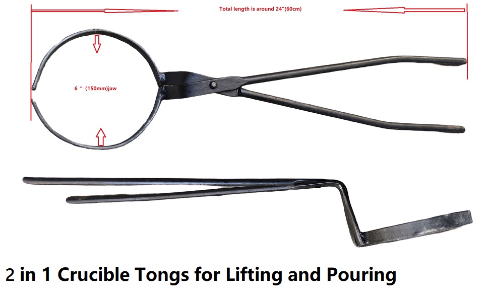 LSMIITTH 1016KG Crucible Tongs and Lifter 2 in 1 Metal