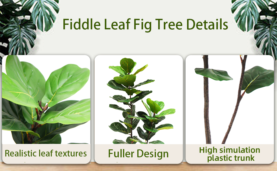 TDIAOL Fiddle Leaf Fig Tree Artificial, 5FT Tall Faux