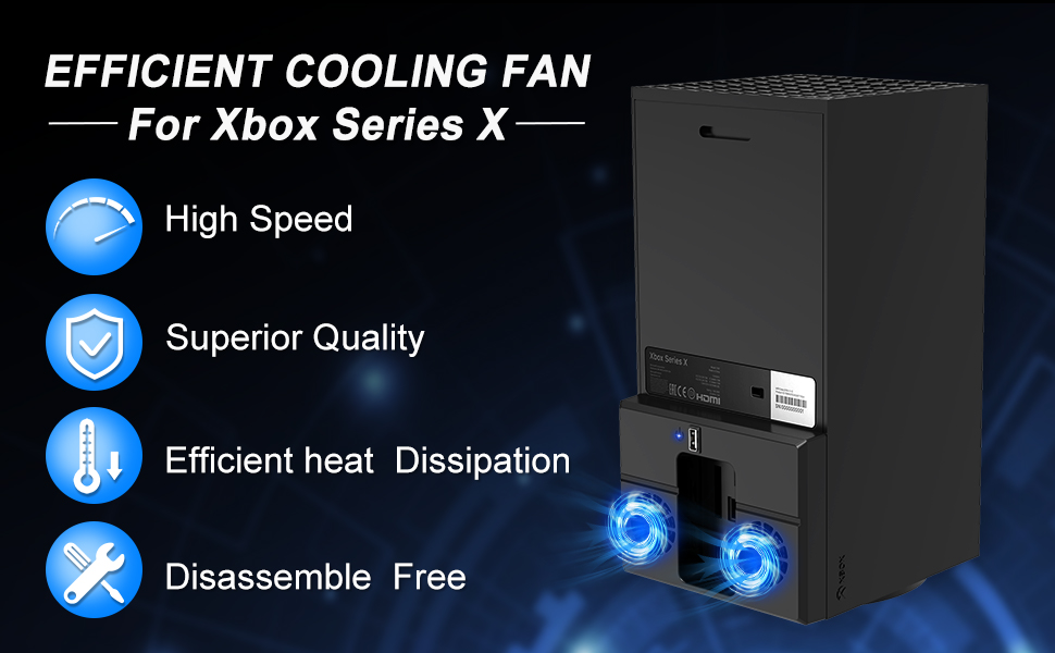 FASTSNAIL Cooling Fan Compatible with Xbox Series X Console, USB Cooler