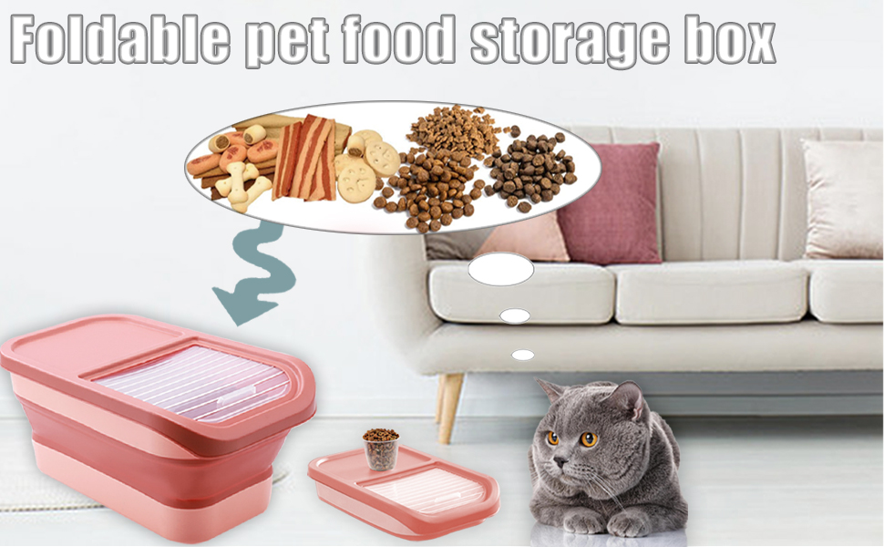 Pet Food Storage Container, Collapsible 13 lb Dog Food
