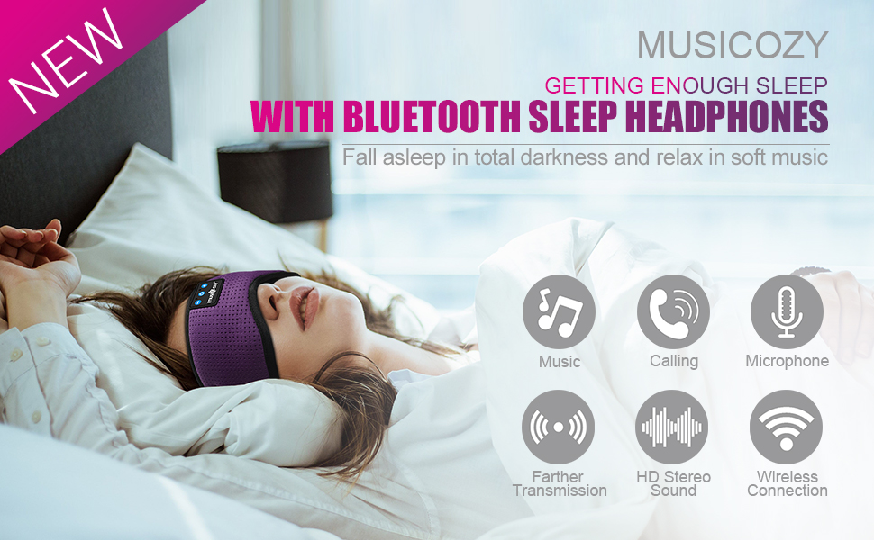 bluetooth sleep headphones sleeping earbuds eye music mask headband cool tech gadgets holiday gift