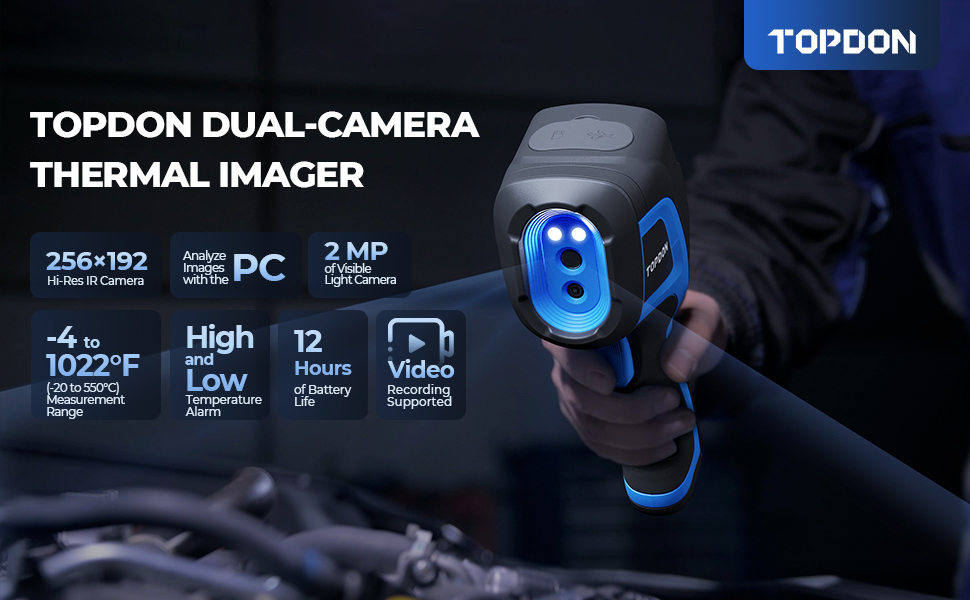 Thermal Camera, TOPDON TC005 256 x 192 IR Resolution Thermal Imaging