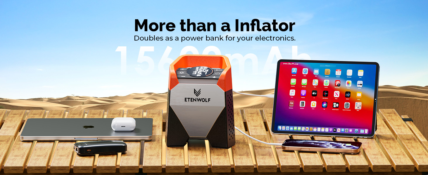 Compresor de aire portátil con inflador de neumáticos S5