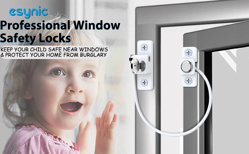 Window Restrictors for Upvc,eSynic Popular 4pcs Window Restrictor Locks Window Locks for Baby
