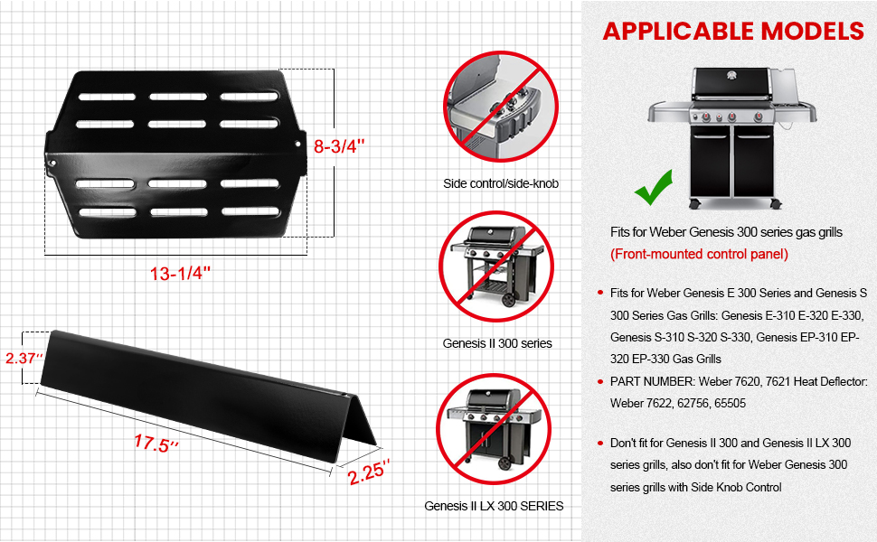 GGC Flavorizer Bars and Heat Deflectors for er Genesis