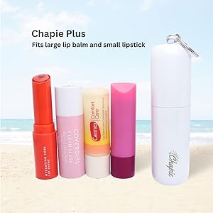 Chapie plus next to large lip balms and a lipstick to prevent melting