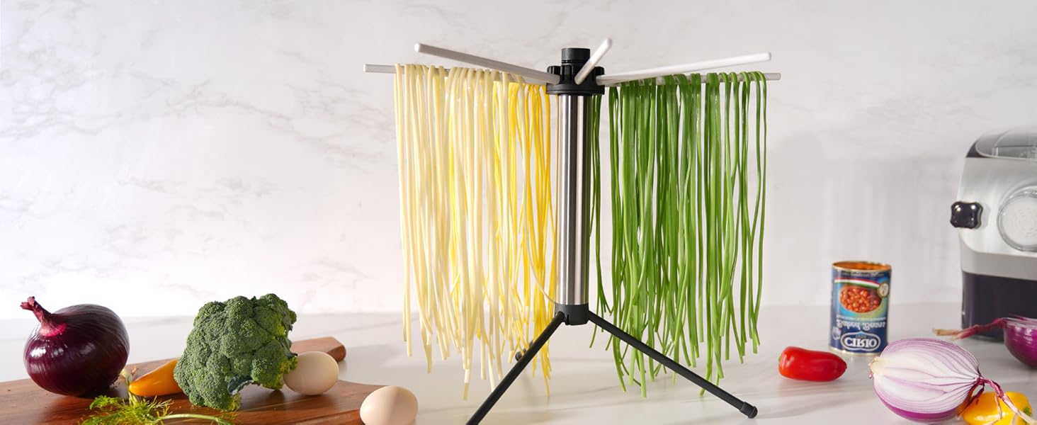 KITCHENDAO Pasta Drying Rack, Collapsible for Easy to Store, Quick Set up, Foldable Pasta Dryer