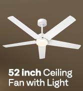 VIVOHOME Ceiling Fans with Lights, 52 inch Low Profile Ceiling Fan with Light and Remote, Flush M...