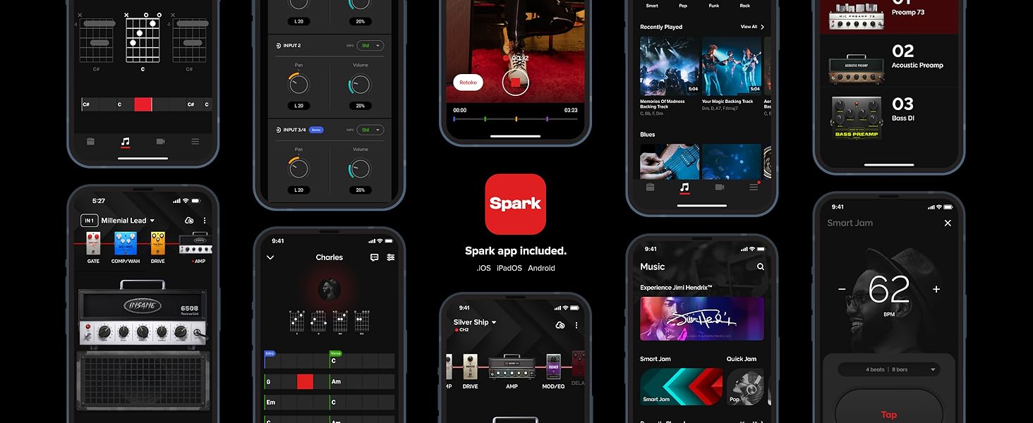 Positive Grid Spark LIVE guitar bass combo smart amp portable bluetooth speaker boss vox fender