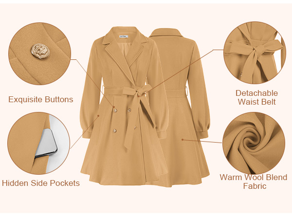 ジャケット・アウター Grace Long Trench Coat Amazon.com: GRACE KARIN Women Fashion Lapel Double-Breasted