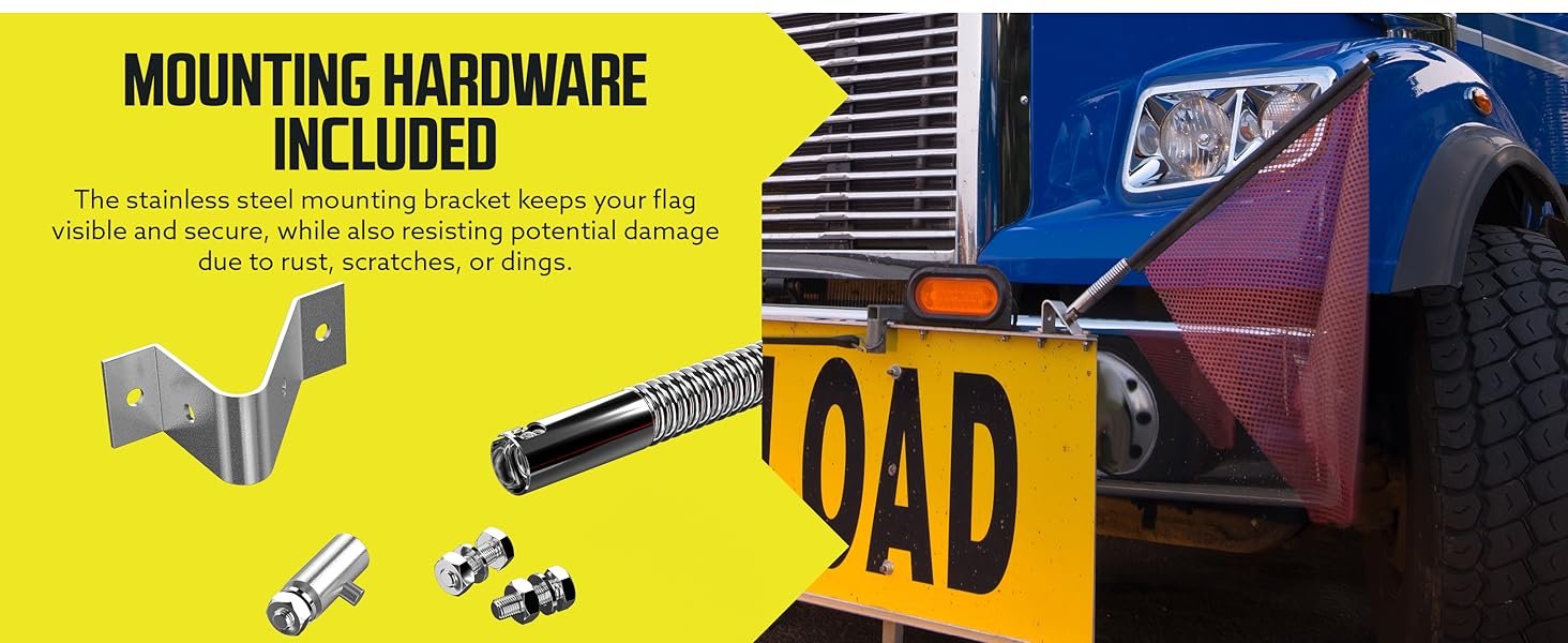 DC Cargo Quick Release Flag Mount Warning Flags for Truck