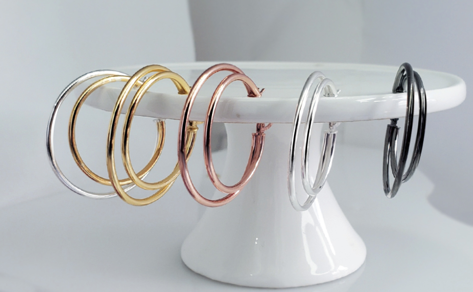 Amazon.com: Hoops & Loops 925 Sterling Silver Double Circle