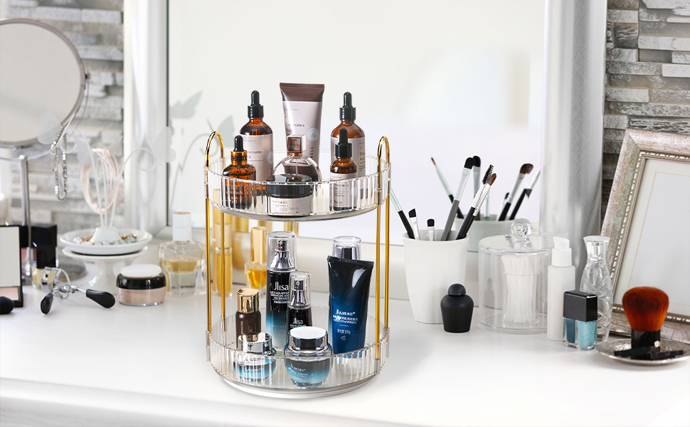 360 Rotating Makeup Organizer, Bathroom Makeup Cosmetic